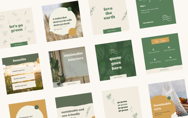 Eco Friendly Green Instagram Templates