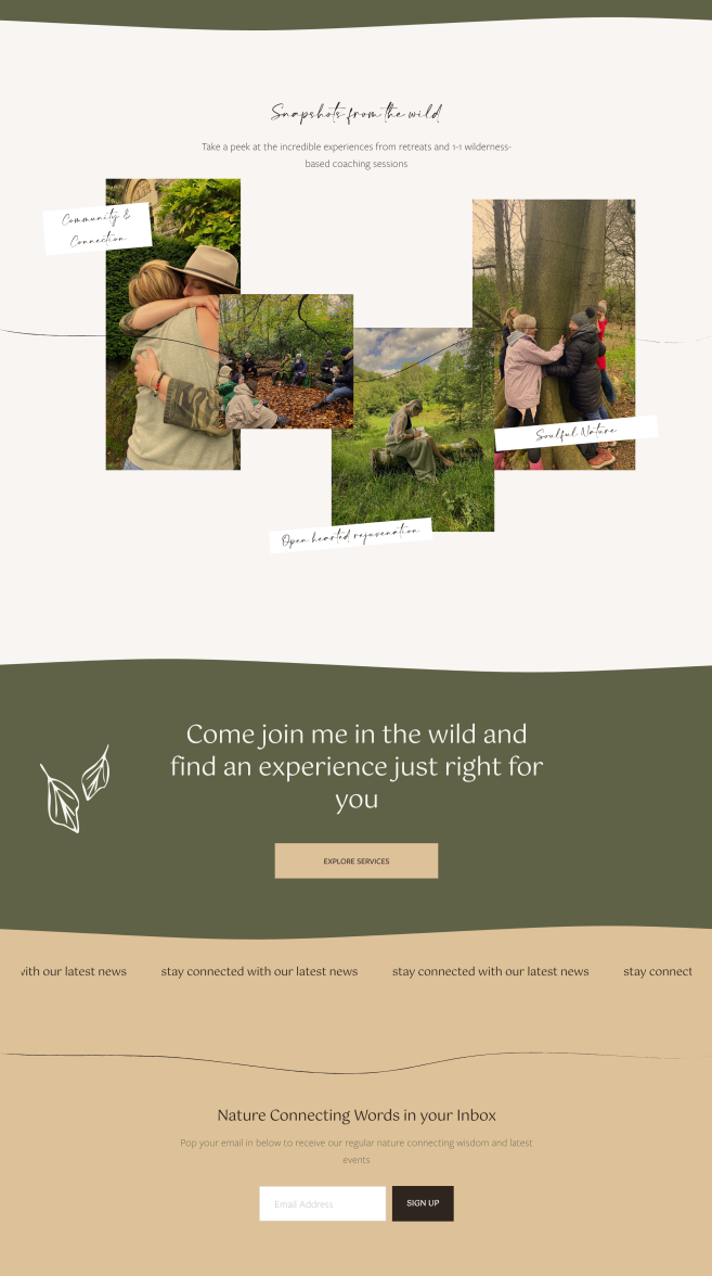 squarespace-template-uk One week nature inspired small business website
