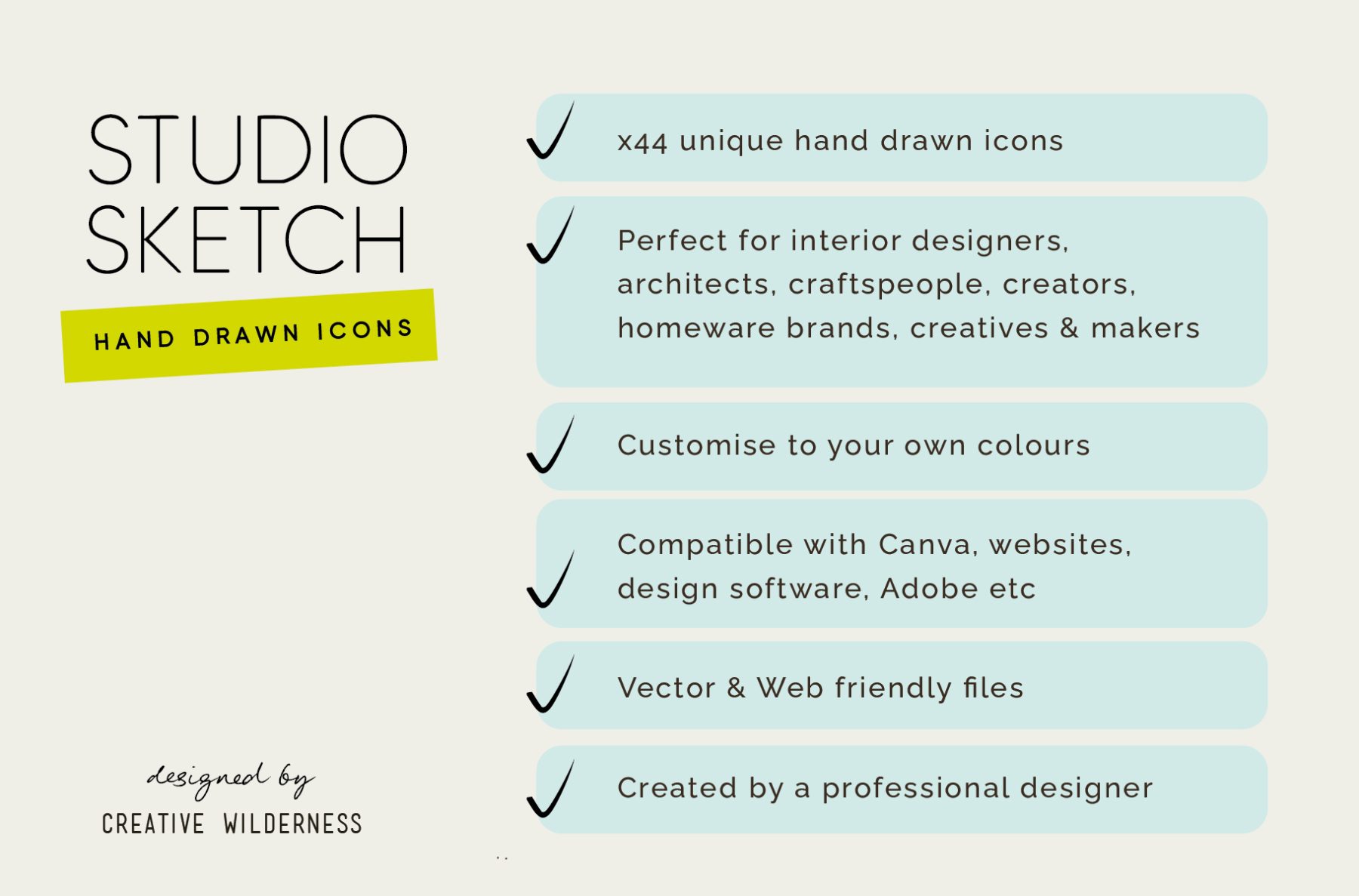 Interior Design Architect Creative Icons Illustrations Hand drawn