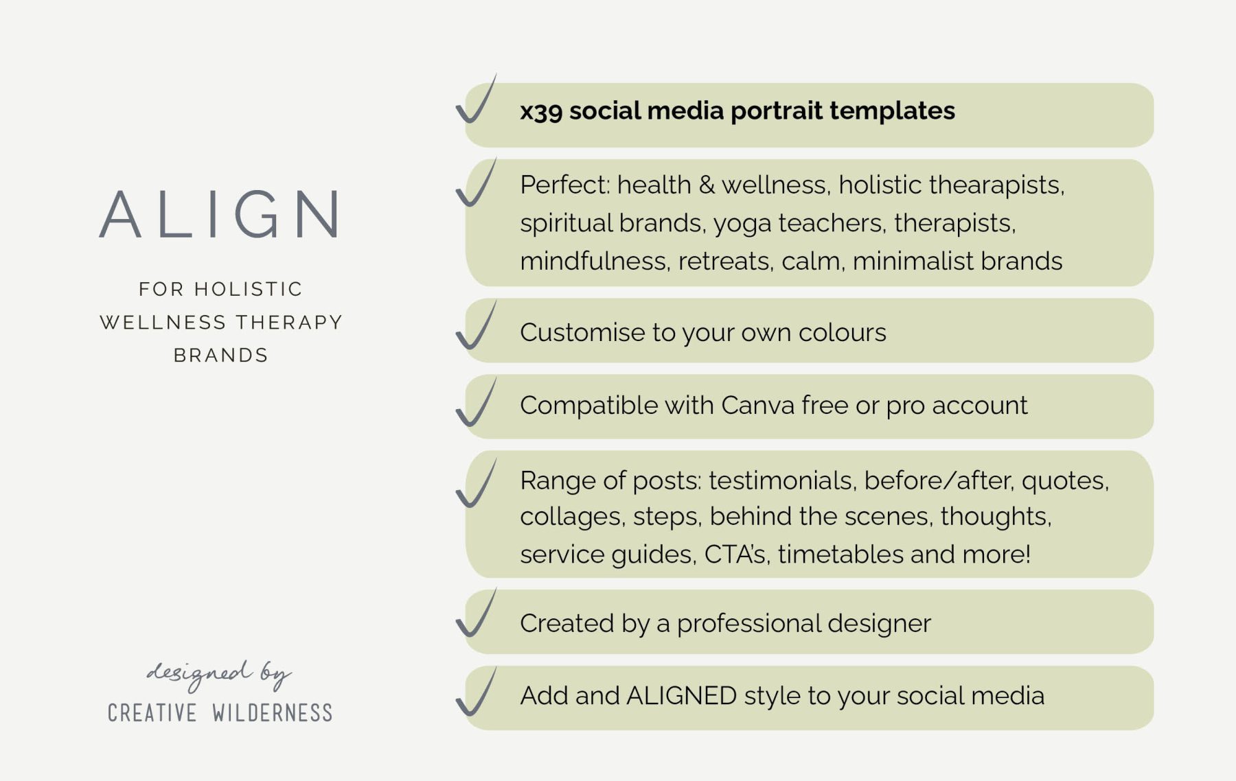 Holistic Wellness Social Media Canva Template Kit Yoga Therapy Spiritual