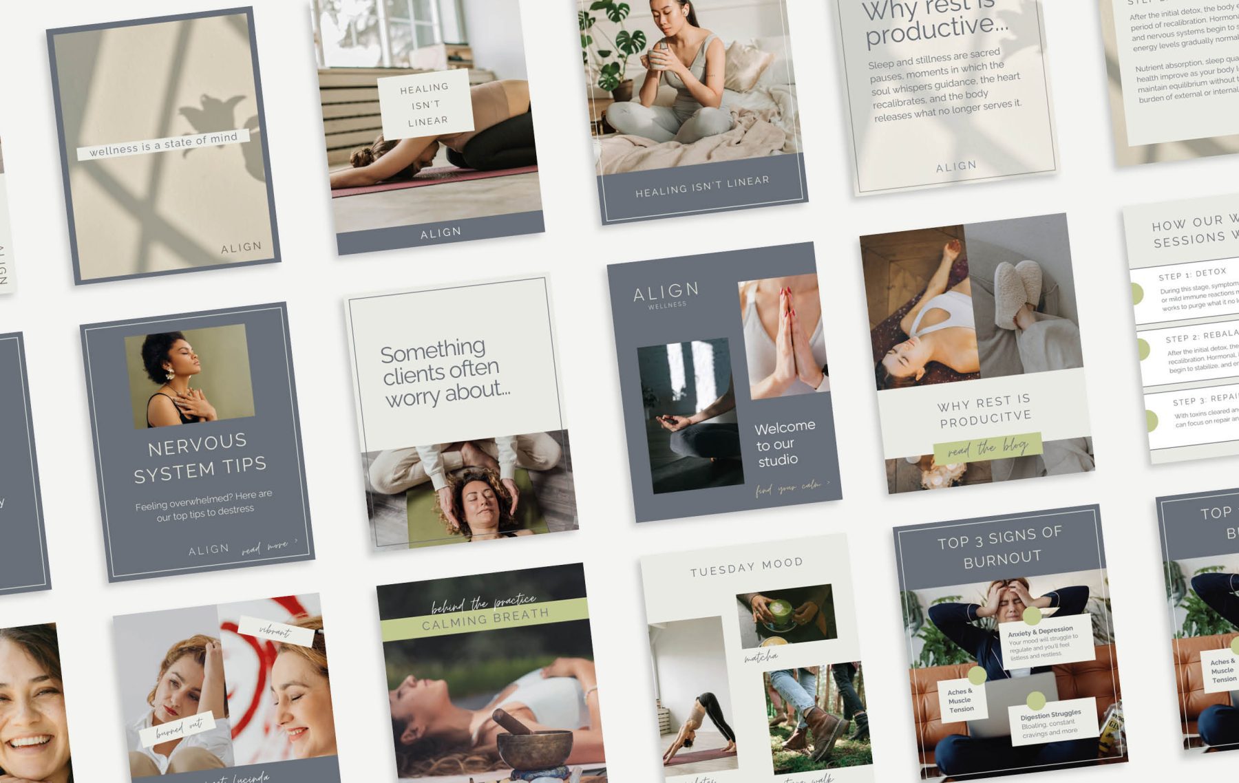 Holistic Wellness Social Media Canva Template Kit Yoga Therapy Spiritual