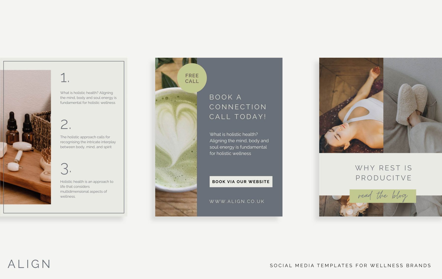 Holistic Wellness Social Media Canva Template Kit Yoga Therapy Spiritual