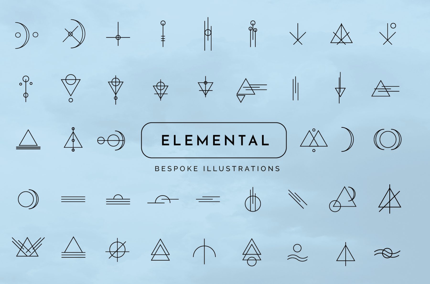 Elemental Promo-02 Geometric Astrology Nature Elemental Illustration Icons Holistic Wellness