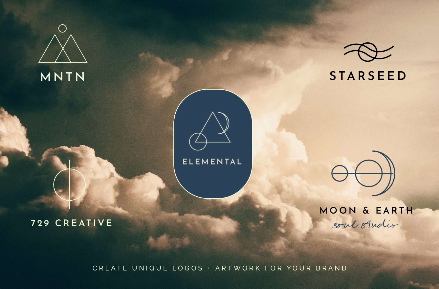 Elemental Promo-12 Geometric Astrology Nature Elemental Illustration Icons Holistic Wellness