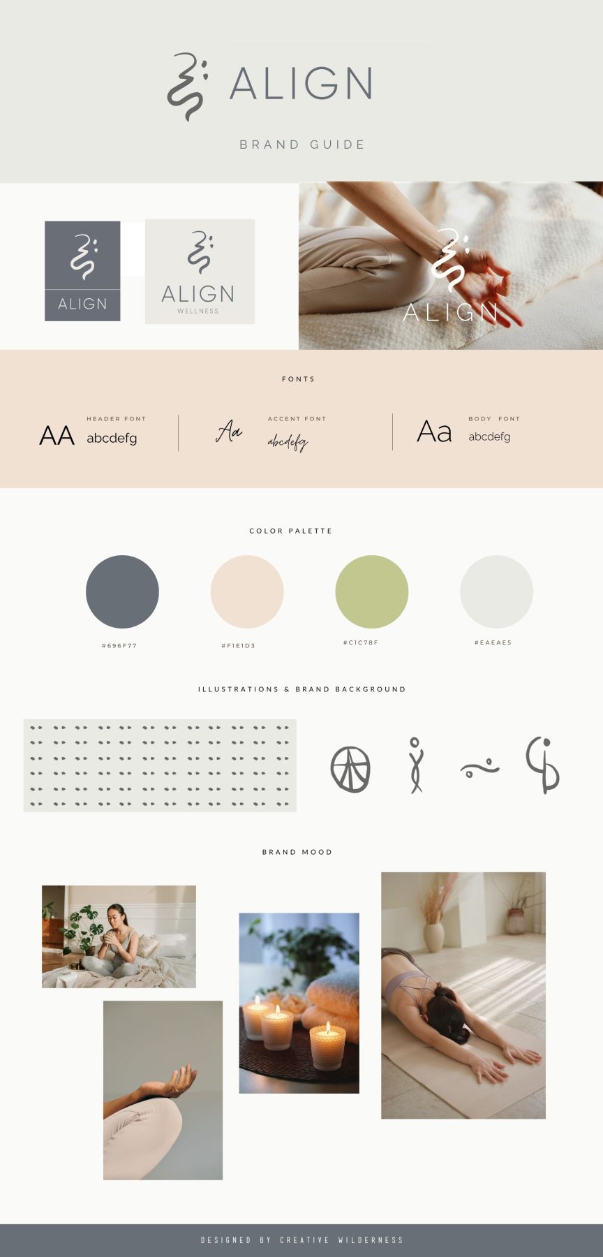 Align Brand Board Holistic Wellness Spiritual Yoga Coach Brand Logo Kit