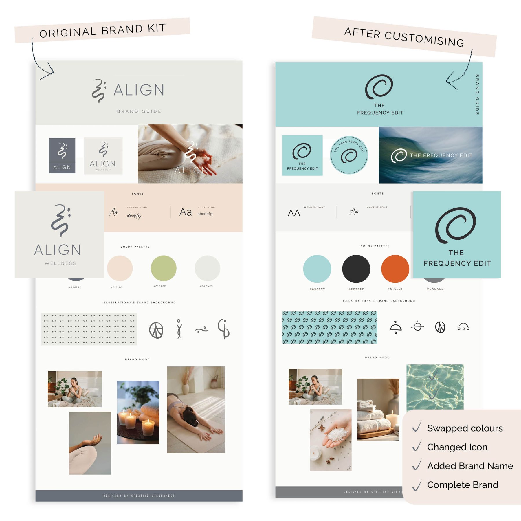 holistic wellness branding Holistic Wellness Spiritual Yoga Coach Brand Logo Kit