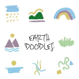 Earth Nature Inspired Boho Hand drawn Doodle Icon Illustrations