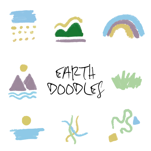 Earth Nature Doodles Illustrations